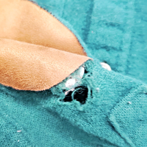 Woolrich Button Up Shirt Men's Green Wool Long Sleeve Elbow PSmalatches Collared - Picture 4 of 15